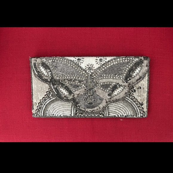Sequined silver envelope purse - Picture 5 of 5
